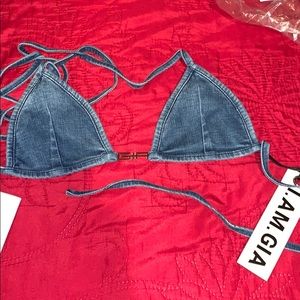 I am Gia denim top size medium